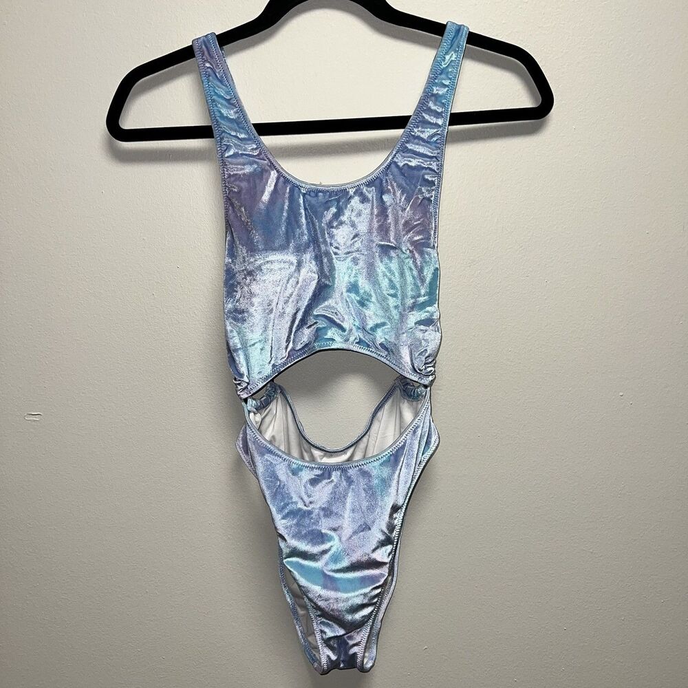PINK Victoria's Secret Velvet Tie Dye One Piece Swimsuit Blue/Purple S